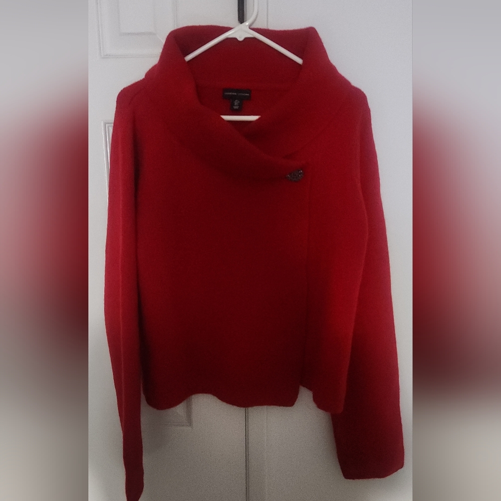 NWOT Adrienne Vittadini Red Wool Blend Sweater Size Large